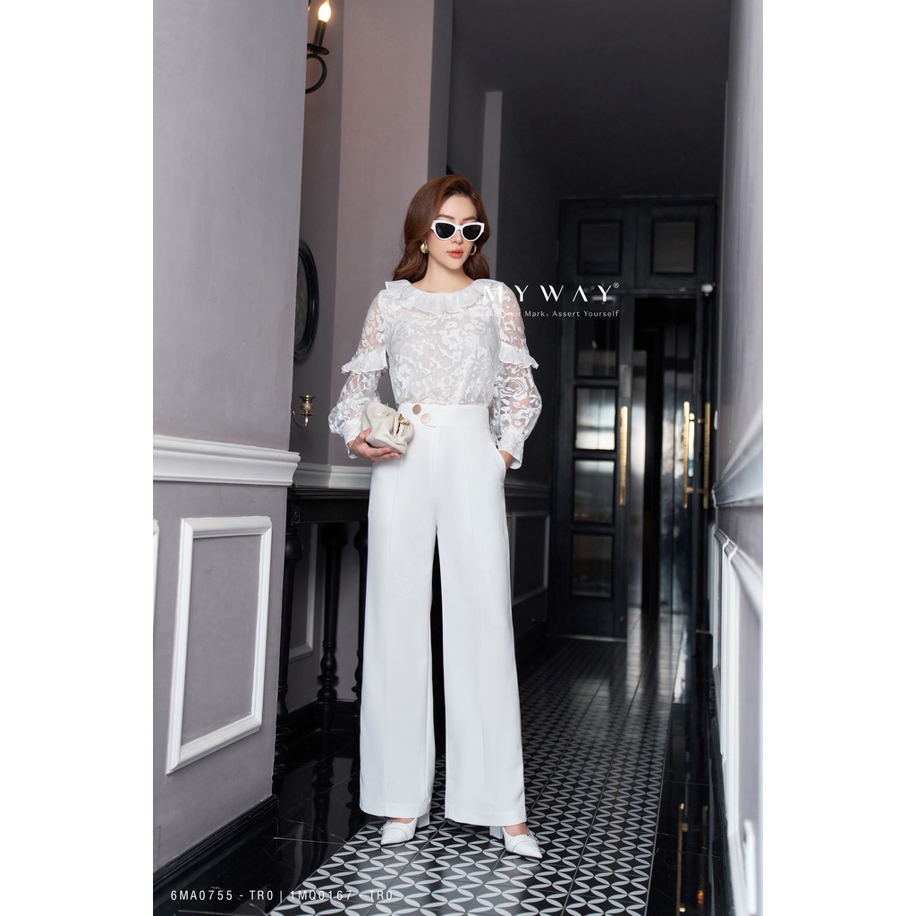 Quần Âu Nữ MY WAY Ống Rộng Đai Hai Cúc Sang Trọng 1MQ0167