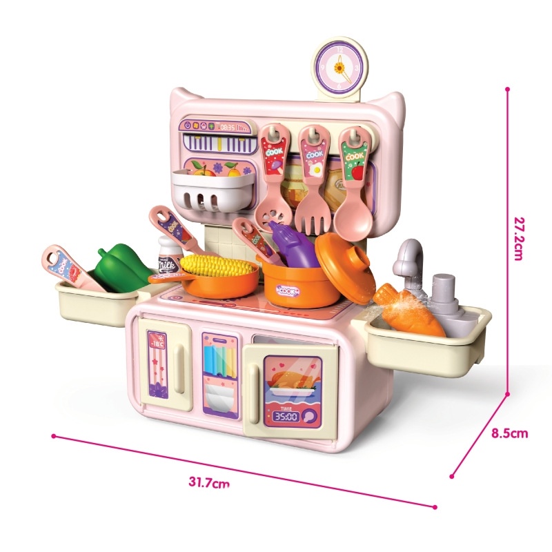 Bộ Đồ Chơi Nấu Ăn Mini Xoay 360 Độc Đáo Cho Bé