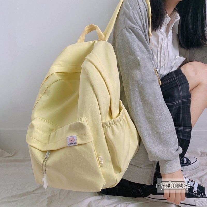 Balo Trơn Basic Ulzzang Màu Pastel  B35