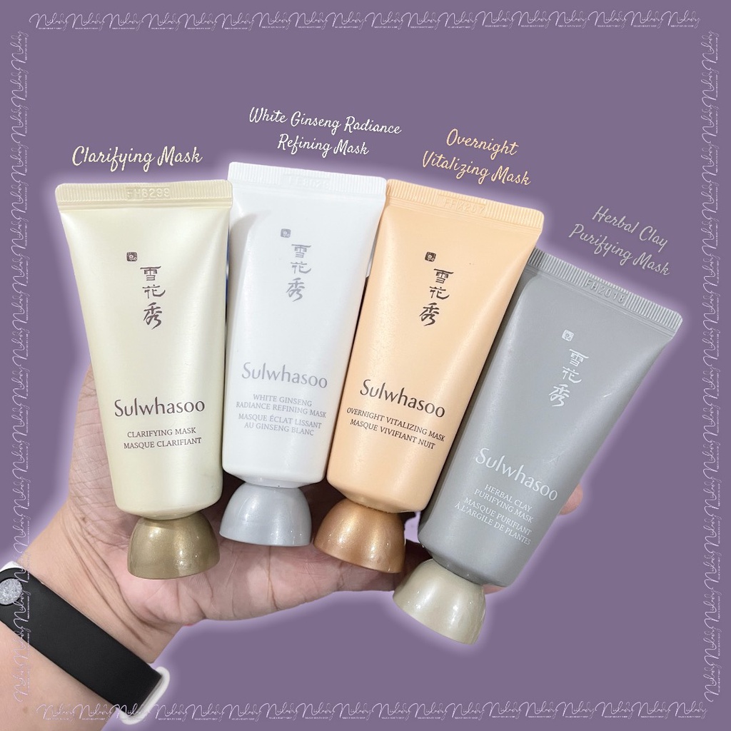 Mặt nạ Sulwhasoo Clarifying Mask, Herbal Clay Purifying Mask, Overnight Vitalizing Mask, White Ginseng Radiance
