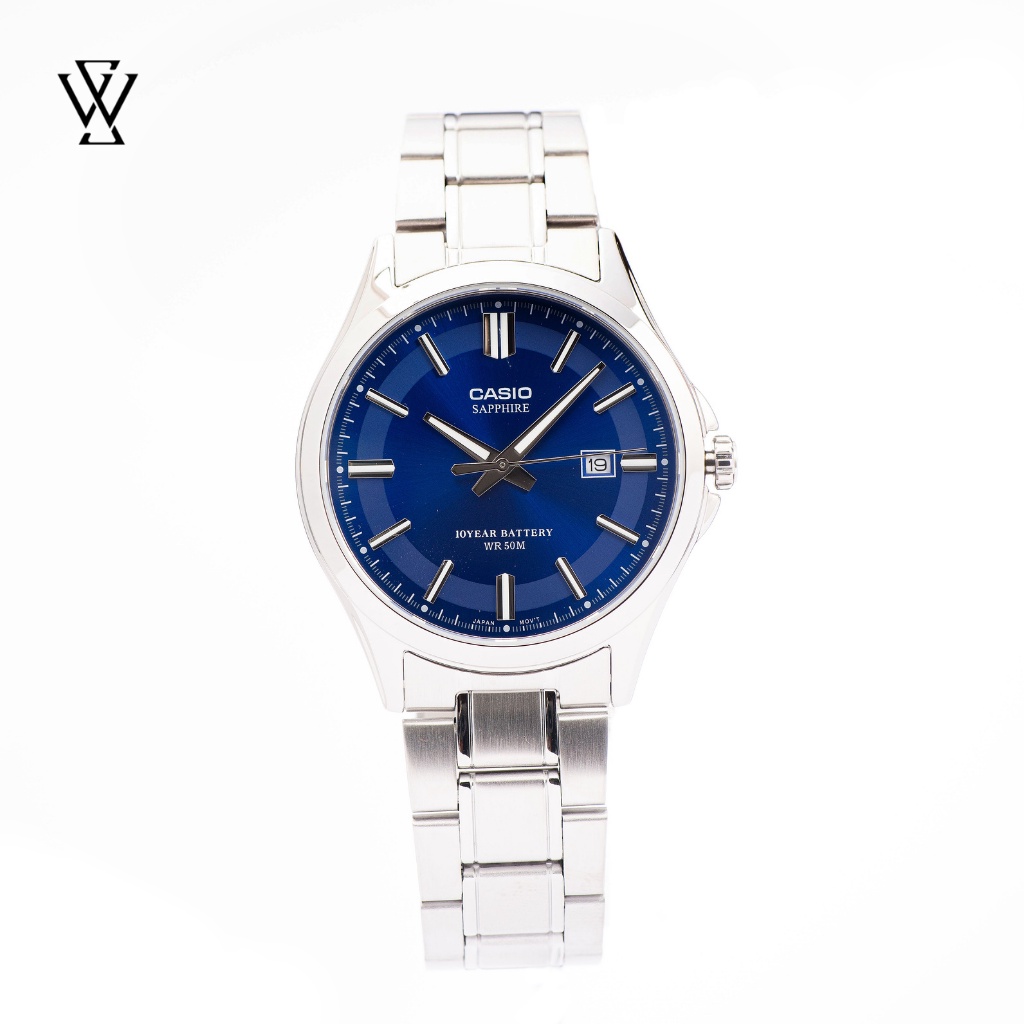 Đồng Hồ Quartz Nam Casio WATCHSTORE MTS-100D-2AVDF Thiết Kế Kính Sapphire 41mm, Dây Kim Loại, Vỏ Thép Không Gỉ