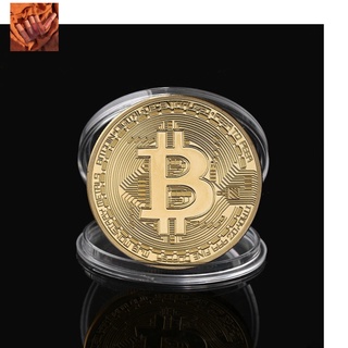 Đồng xu bitcoin mạ vàng 24k