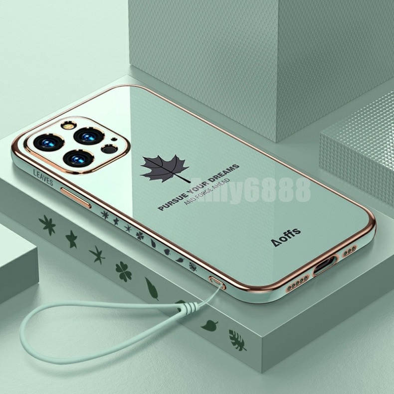 Ốp Điện Thoại TPU Silicon Mềm Mạ Viền Sang Trọng Có Dây Đeo Cho iPhone 14 Pro Max 14 Plus 13 Pro Max