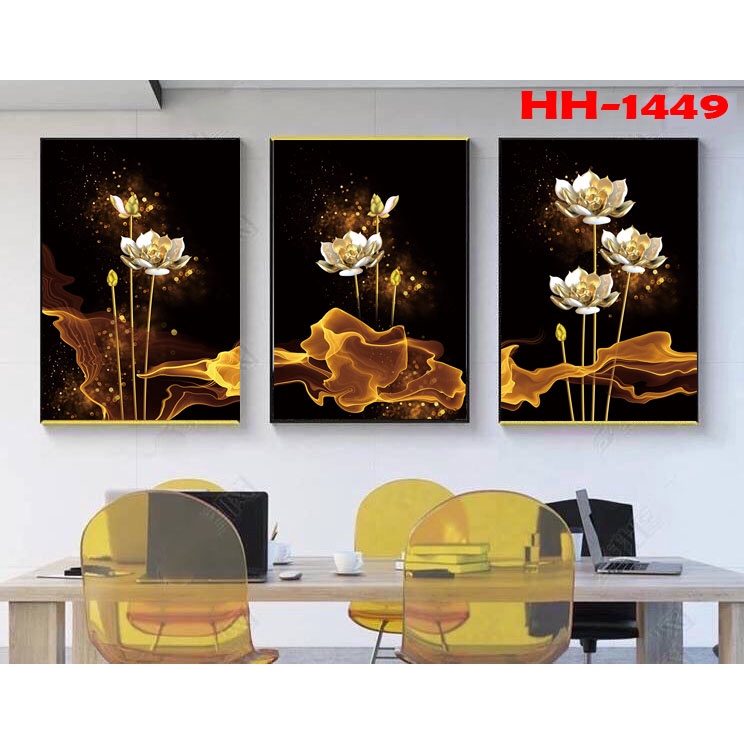 Set bộ 3 tranh treo tường Tâm House chất liệu mới canvas thiết kế bắt mắt đa dạng mẫu mã