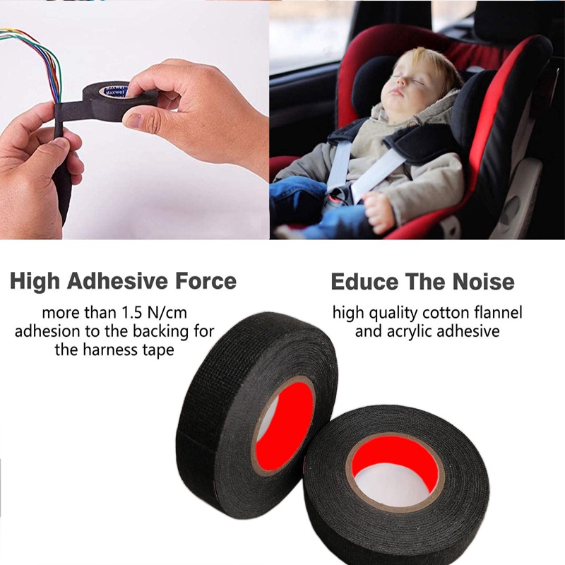 1 băng keo vải dán cách nhiệt bảo vệ dây cáp xe hơi