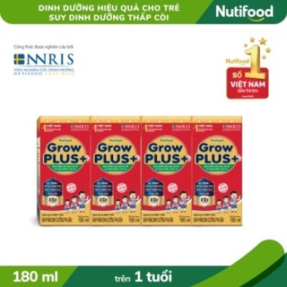 Lốc 4 hộp sữa pha sẵn Growplus suy dinh dưỡng 180ml