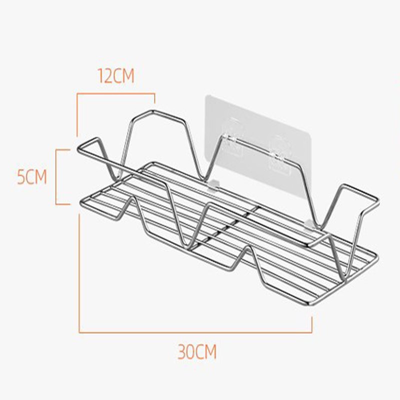 Giá inox 304 dán tường để đồ, kệ treo đồ nhà tắm tiện lợi-KT35