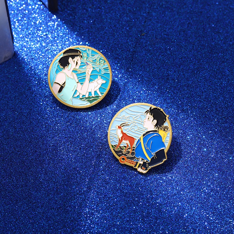 Ghim cài áo hình công chúa Mononoke hoạt hình dễ thương cho nữ