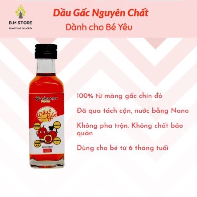 Dầu Ăn Dặm - Dầu Gấc Sống Sạch Food Chai 60ml Cho Bé Ăn Dăm