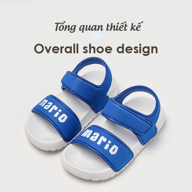 Dép quai dán cho bé Cheerful Mario QL-1108, sandal bé trai bé gái chống trơn trượt chính hãng QDM5
