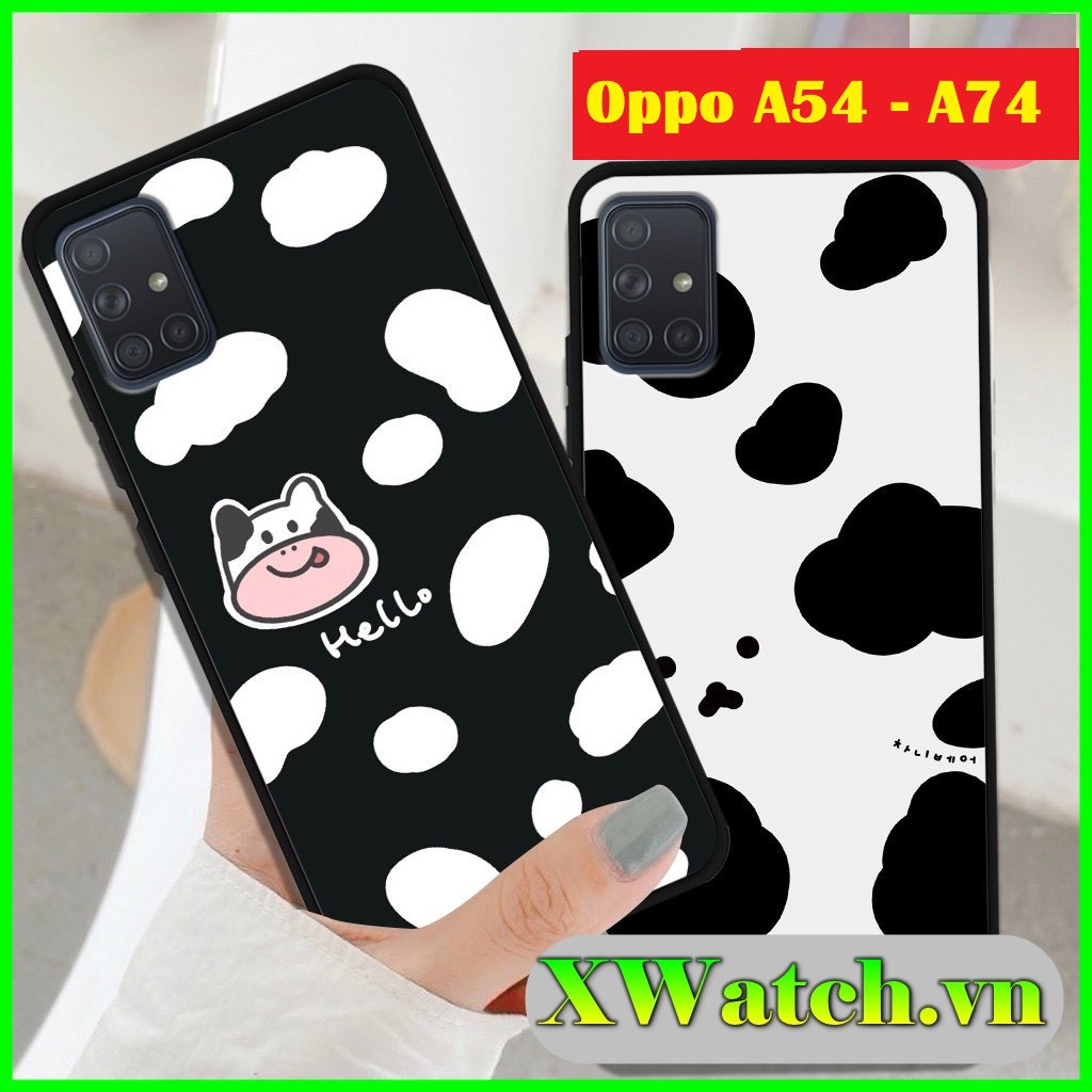 Ốp lưng silicon in hình Oppo A54 A74 họa tiết bò sữa