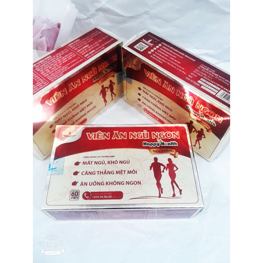 Viên ăn ngủ ngon Happy Health, giúp giảm căng thẳng, mệt mỏi, dưỡng tâm an thần, giảm stress; giúp ăn ngon ngủ tốt