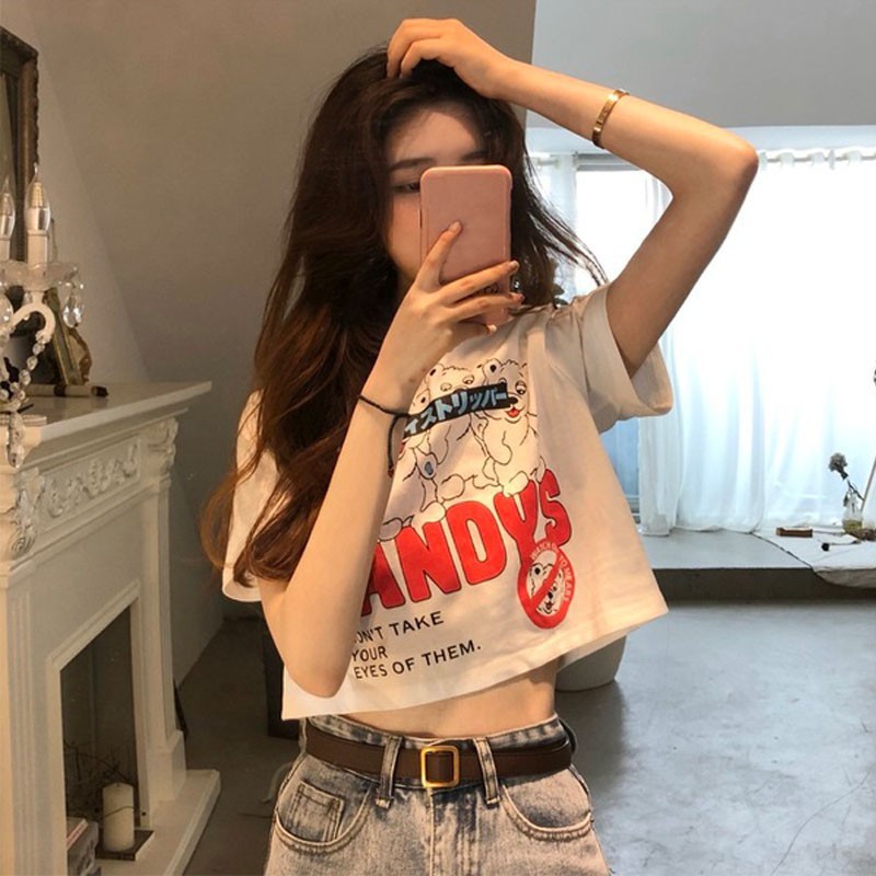 Áo Thun Ngắn Tay Dáng Rộng Thời Trang Mùa Hè Năng Động