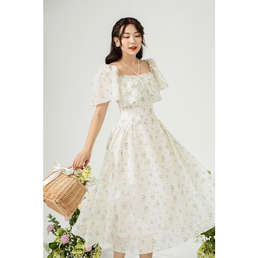 TIELA Đầm Váy hoa cúc bèo tầng ngực - Larissa Dress