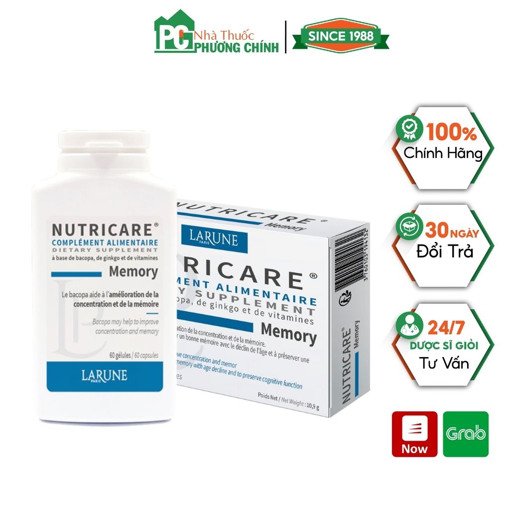 Viên Uống Bổ Não Nutricare Memory - Tăng Cường Tuần Hoàn Não, Giảm Các Triệu Chứng Thiểu Năng Tuần Hoàn Não