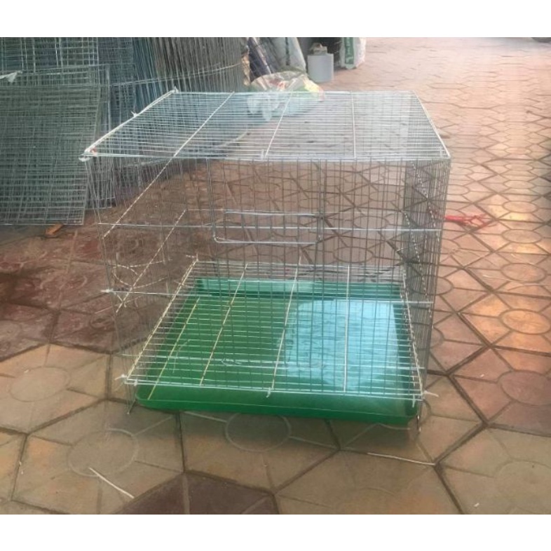 Lồng nuôi thỏ mèo chim gà 50*50*50 kèm khay