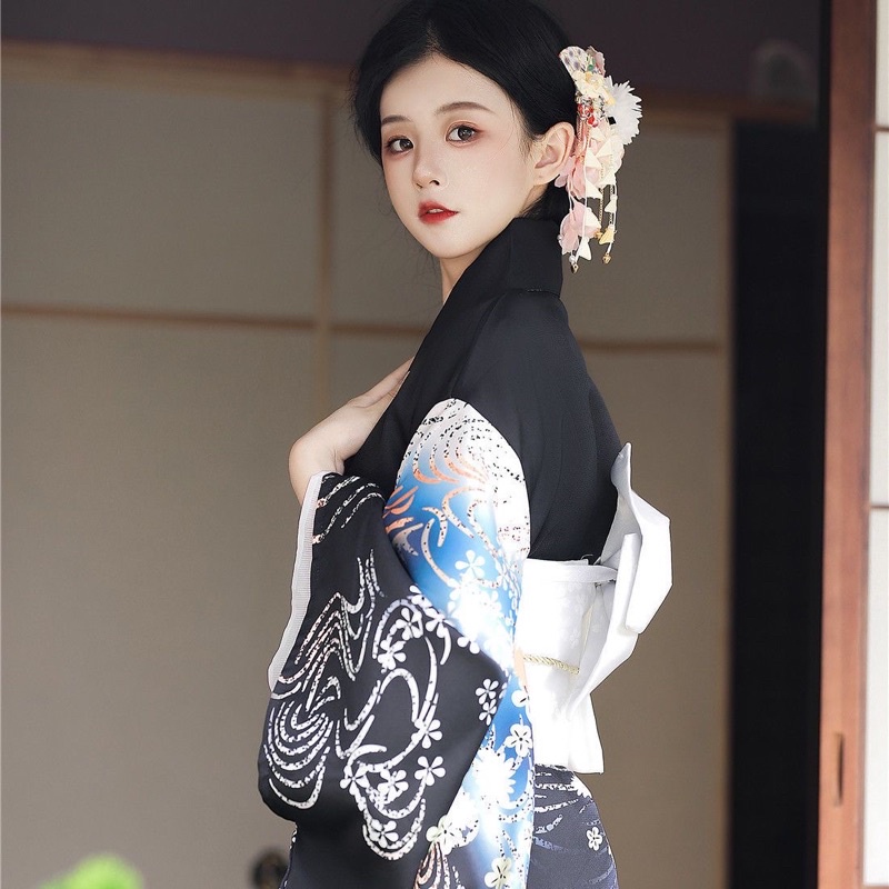 Kimono trang phục nhật bản yukata dài tay ( sẵn )