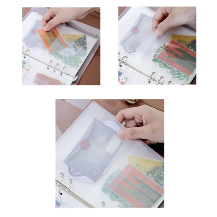Bìa sổ còng binder SOLANO bìa còng 6 lỗ A5 A6 kiêm túi đựng 2 ngăn có nắp SN-001343