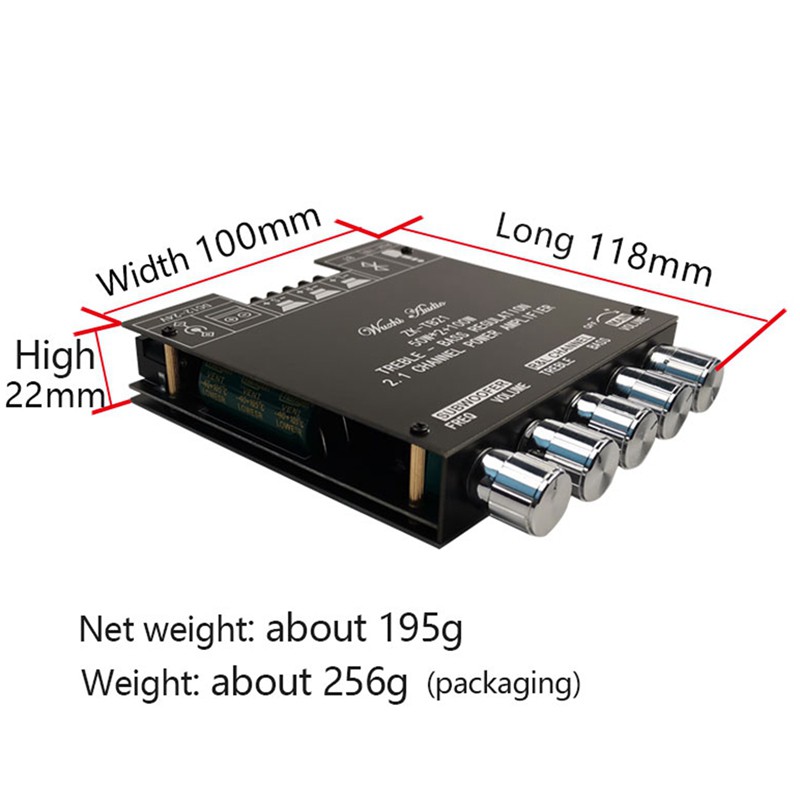 Bảng Mạch Khuếch Đại Âm Thanh Zk-Tb21 Tpa3116D2 Bluetooth 5.0 50wx2 + 100w 2.1