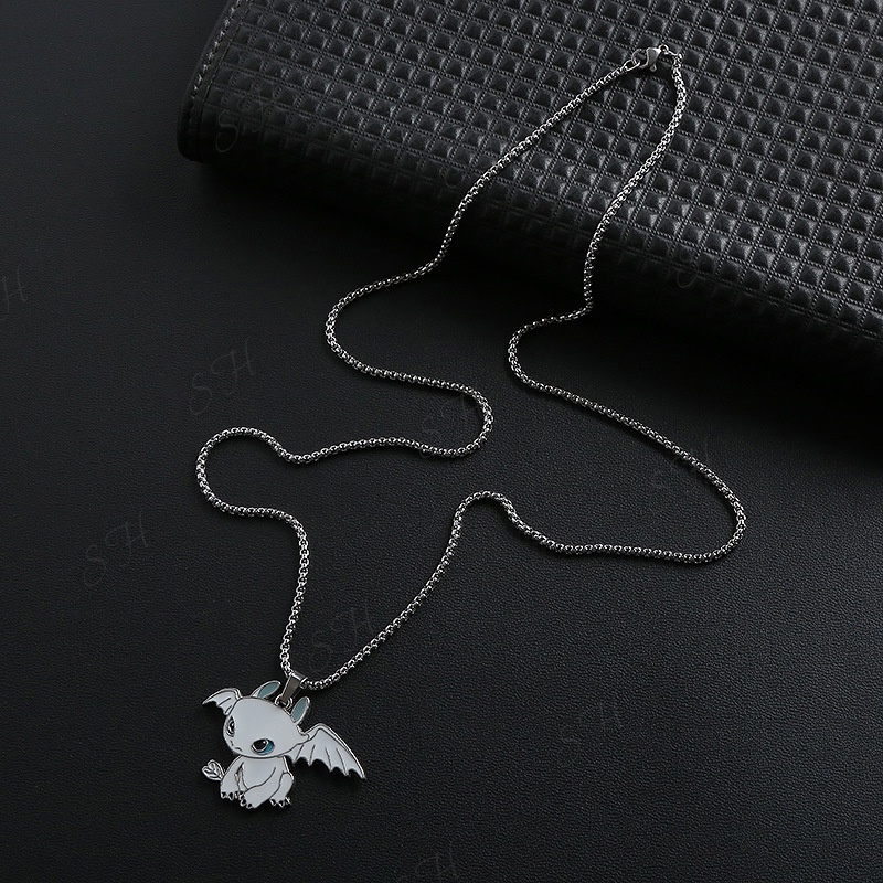 Vòng cổ nam dây chuyền nam nữ màu bạc unisex Loki Accessories Phụ kiện Titan không gỉ - Vòng cổ Night Fury