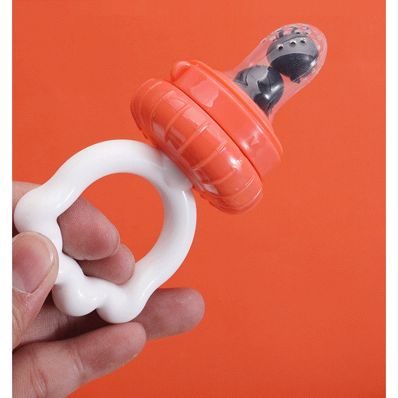 Túi nhai hoa quả chống hóc tay cầm lượn sóng cho bé