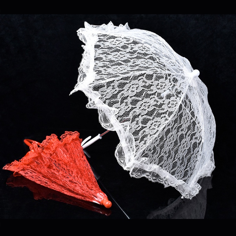 Dù Ren Hoa Handmade 3 Màu Sắc Khác Nhau Dùng Làm Đạo Cụ Chụp Ảnh Cô Dâu