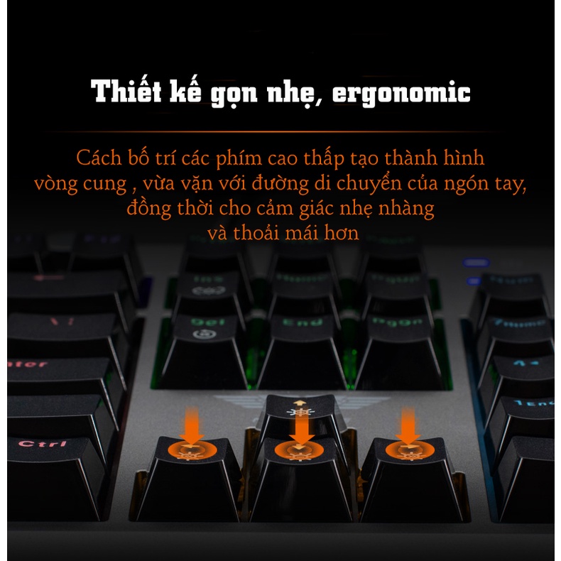 Bàn phím cơ có dây Newmen GM700 Chính Hãng - Chống bụi chống nước, 6 nút lập trình,nút điều khiển âm thanh và ánh sáng