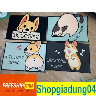 Thảm chùi chân chống trượt 3d hình thú cute mẫu mới