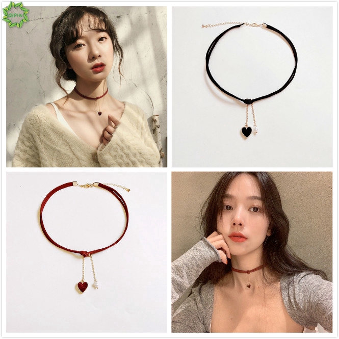 Dây Chuyền Choker Mặt Hình Trái Tim Thời Trang Cho Nữ