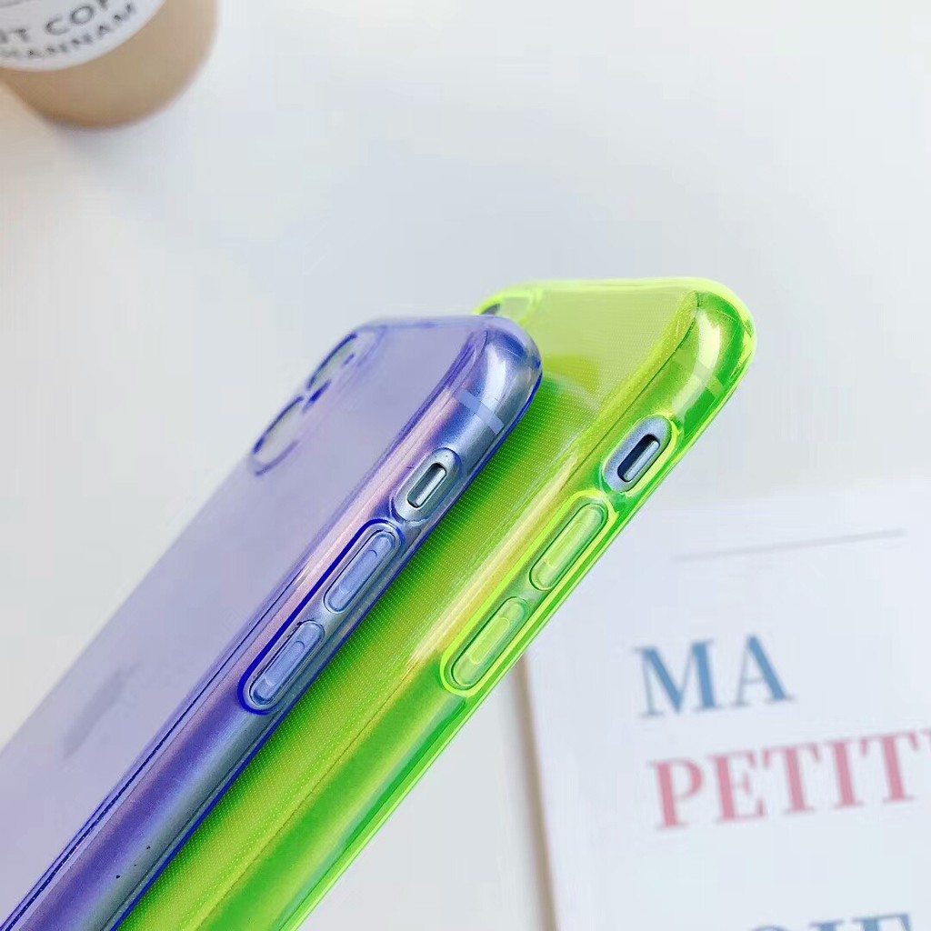 Ốp Điện Thoại Suntaiho Dành Cho Iphone 11 Pro Max XR X XS Max 7 8 Plus 6 6S SE 2020 TPU Mềm Màu Dạ Quang Trong Suốt