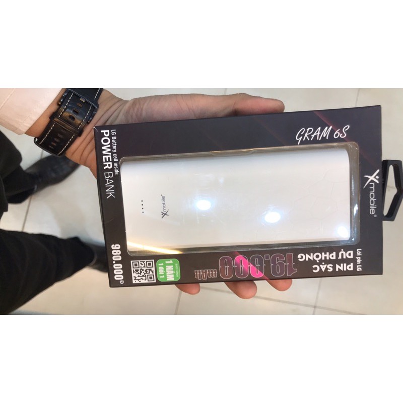 Pin sạc dự phòng 19.000 mAh Xmobile Gram 6S Trắng