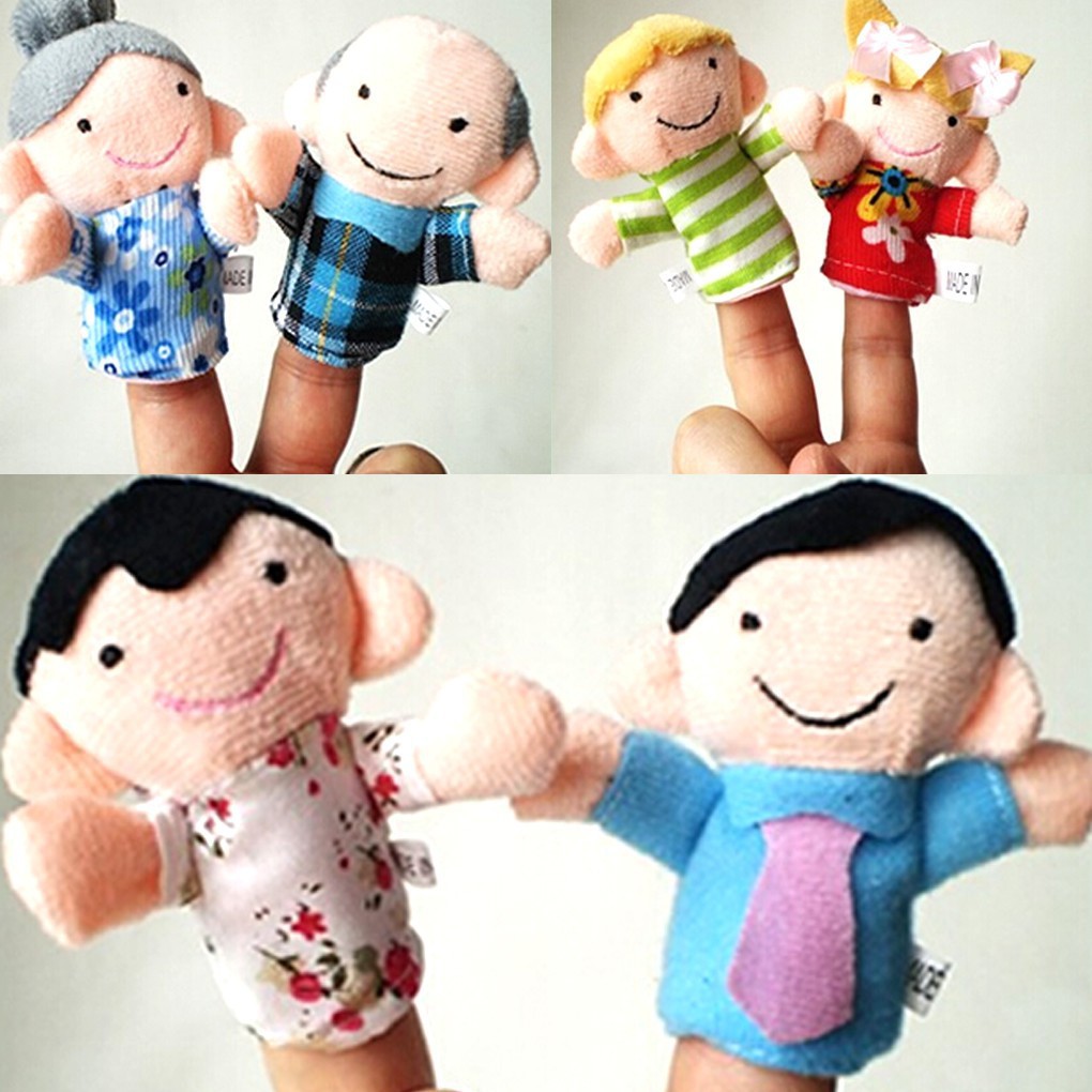 Bộ 6 con rối bông đeo ngón tay phong cách cả gia đình