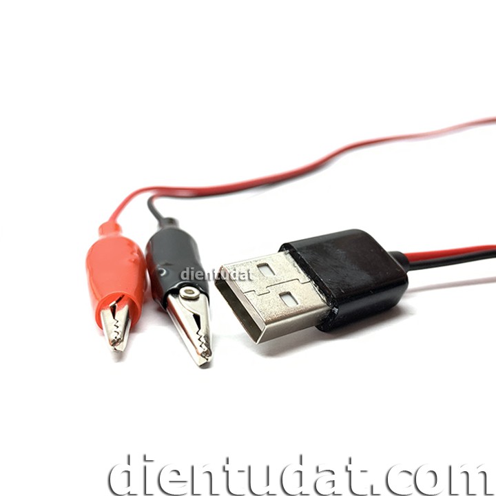 Cáp Chuyển Đầu USB Sang Jack Cá Sấu Test Nguồn