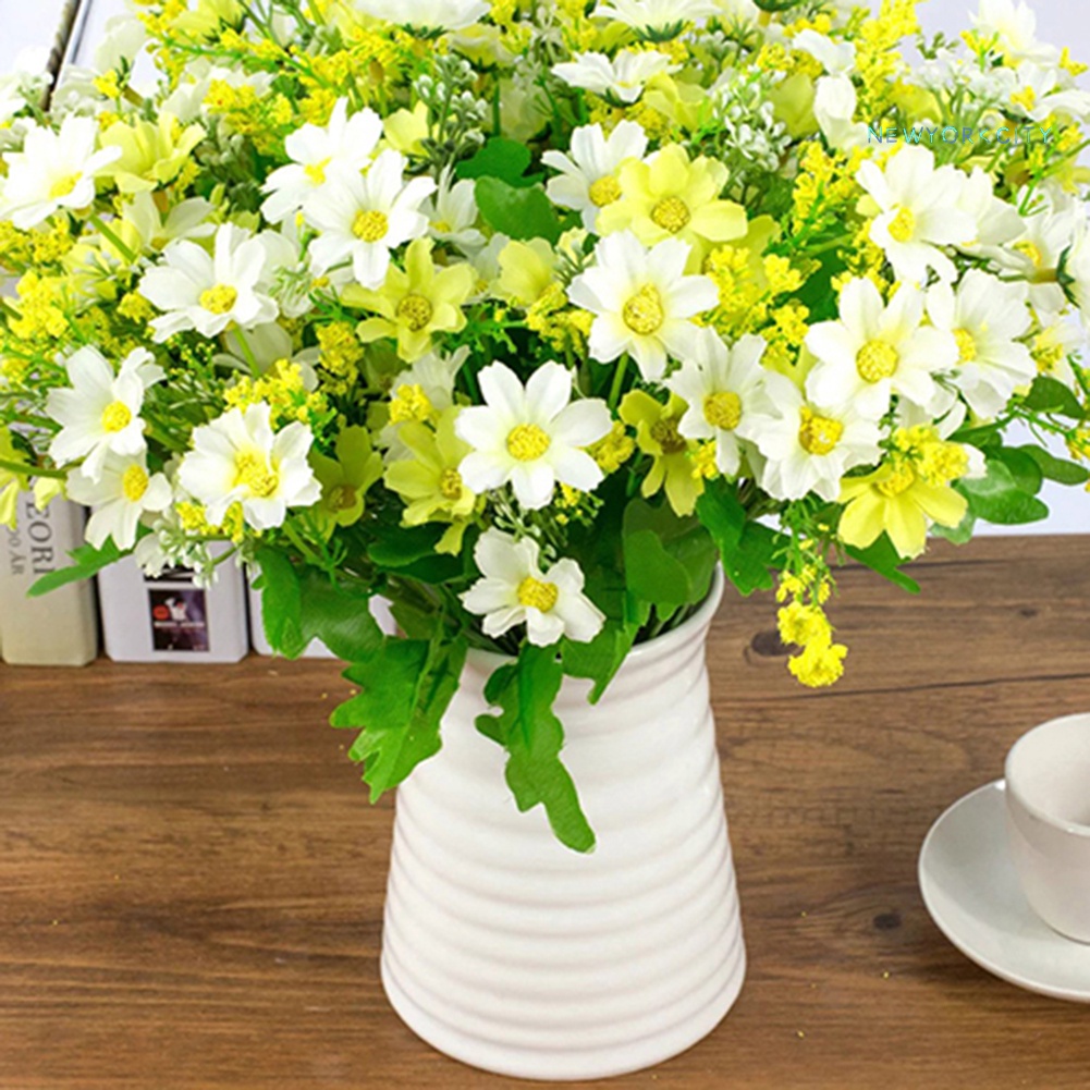 1 Bó Hoa Cúc Nhân Tạo 28 Đầu Trang Trí Nhà Cửa