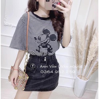 ÁO PHÔNG NỮ MK KẺ NGANG SIÊU HOT (ẢNH THẬT )