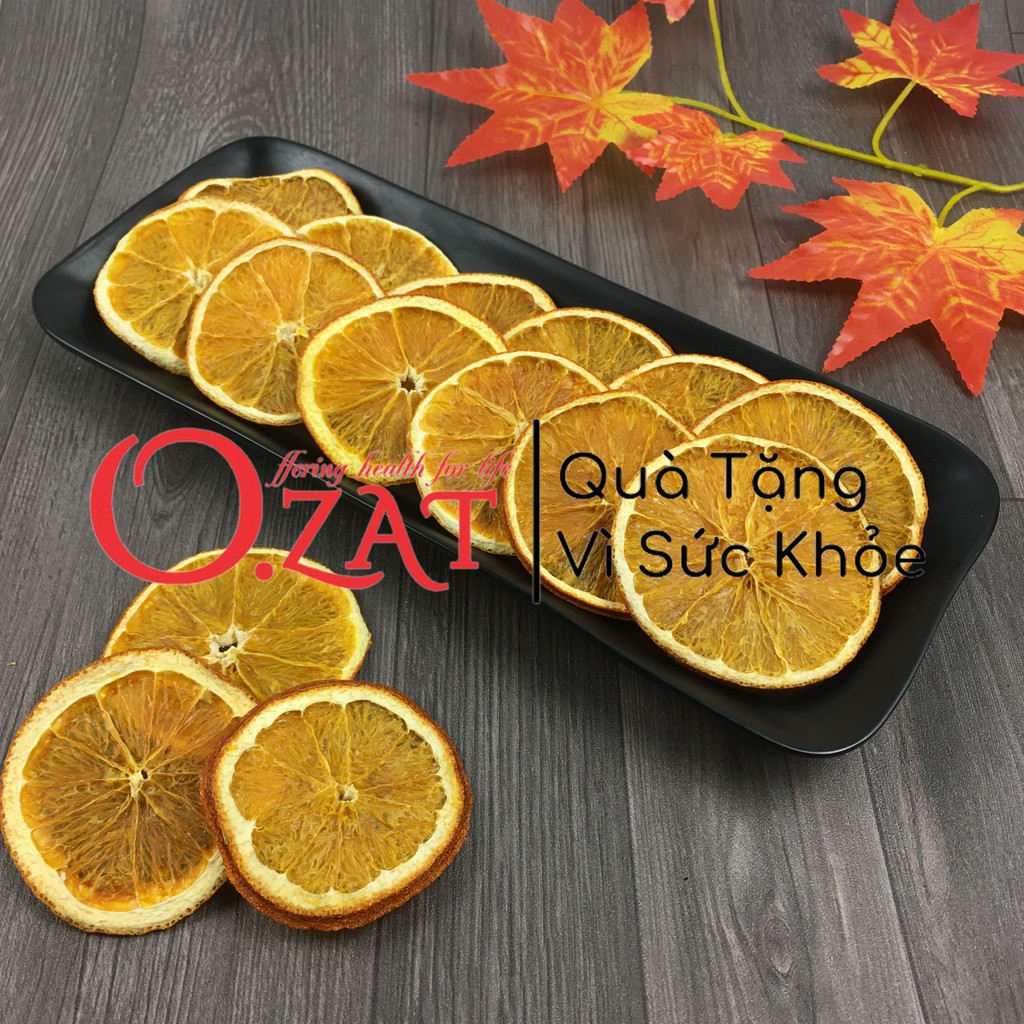 Cam vàng chanh khô hàng VIP lát đẹp 100G OZAT FOOD dùng decor trang trí noel trang trí cây thông trang trí bánh kem