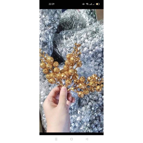 Cành sung nhũ kim tuyến trang trí tết