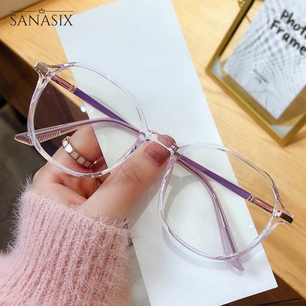 Gọng kính cận nữ - nam mắt cận tròn màu hồng, đen, tím, xanh chất liệu kim loại/nhựa 2503. Tròng giả cận 0 độ chống UV | BigBuy360 - bigbuy360.vn