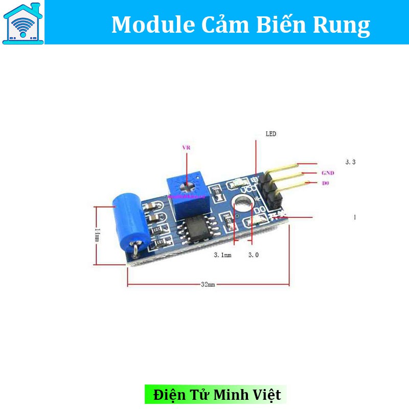 Mach điện modul cảm biến rung