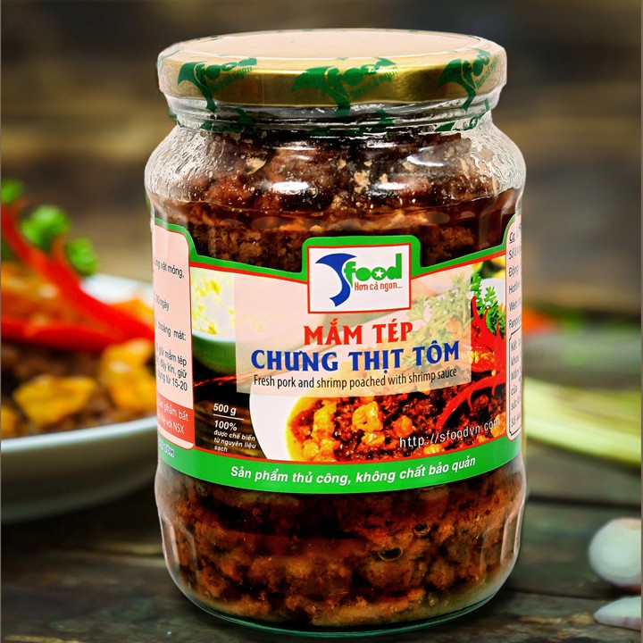 Mắm tép chưng thịt tôm sú SFOOD ⚡TINH HOA VỊ NGON CỦA BIỂN⚡ Lọ 250g/450g - Không mỳ chính, phụ gia, không chất bảo quản