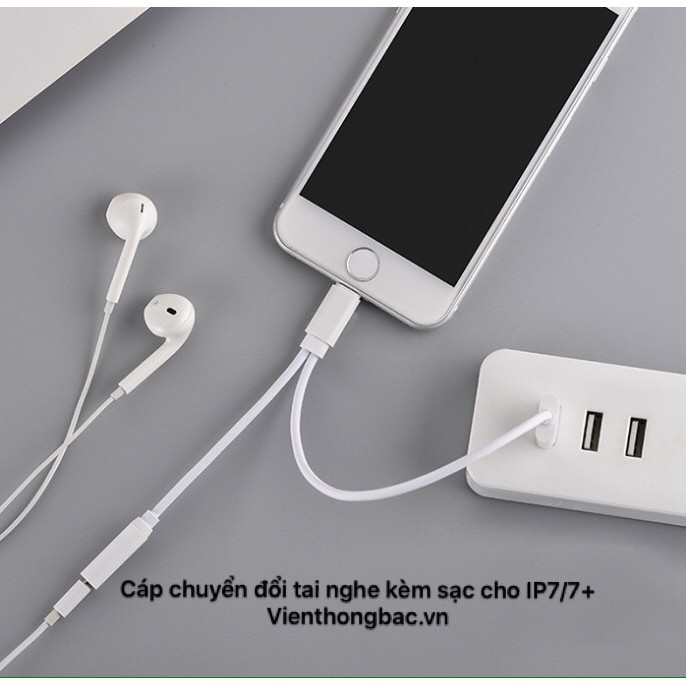 Cáp chuyển đổi lightning sang giác cắm 3.5mm kèm đầu USB