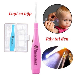 (có đèn) cây lấy ráy tai có đèn an toàn cho bé kèm hộp nhựa