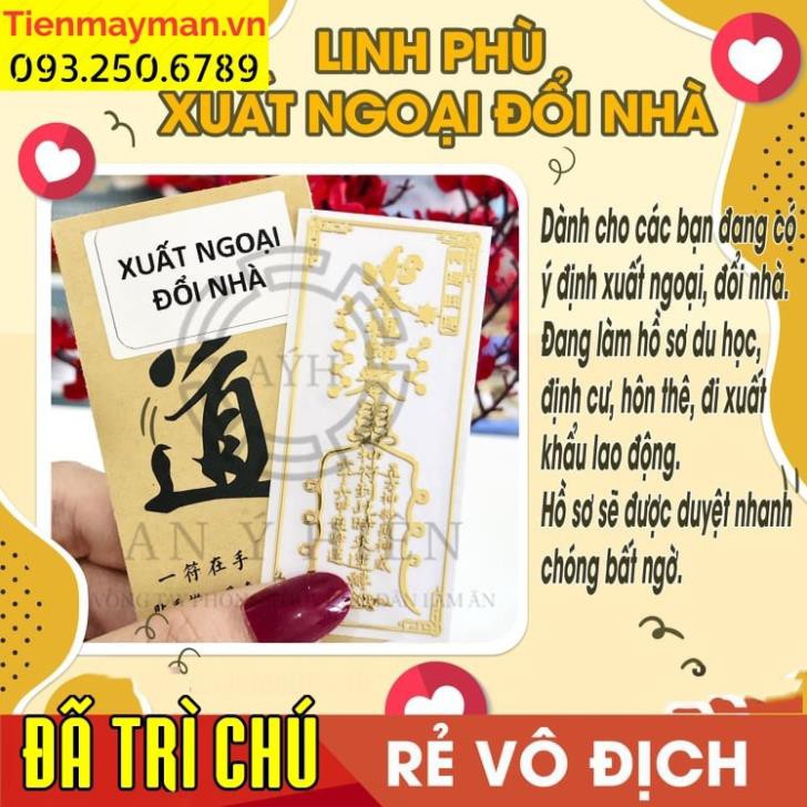 Miếng dán điện thoại tài lộc, linh phù XUẤT NGOẠI ĐỔI NHÀ, miếng dán điện thoại đẹp lung linh