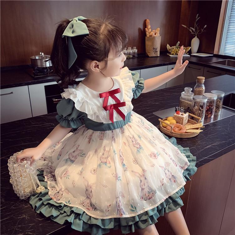 Girls' Lolita princess dress 2022 new summer children's western style bubble dress children's baby summer dress