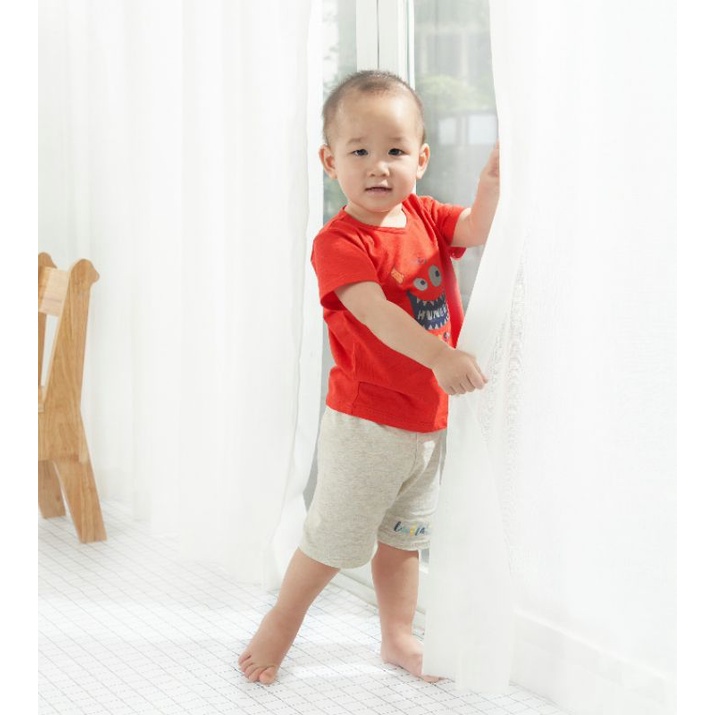 (6-&gt;24 tháng) Bộ cộc tay cài vai bé trai Lullaby 100% chất cotton cao cấp (NH639P)