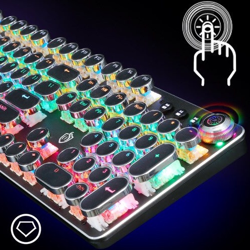 Bàn phím cơ gaming, Bàn phím máy tính Meishang E87 phím bấm vô cùng nảy nghe rất dòn dòng phím tròn LED BH 12 tháng