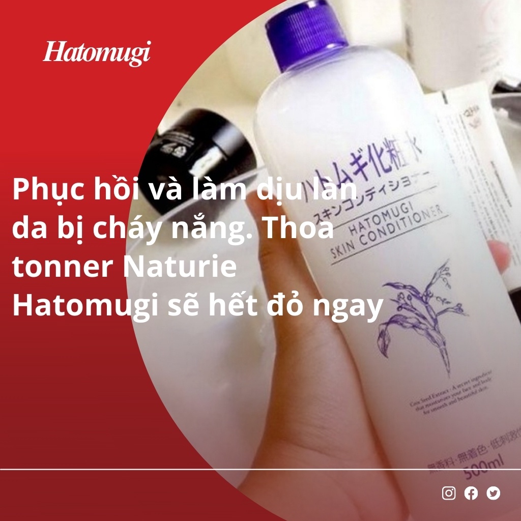 Nước hoa hồng ý dĩ ❤𝑭𝒓𝒆𝒆𝒔𝒉𝒊𝒑❤ Naturie Hatomugi Skin Conditioner 500ml