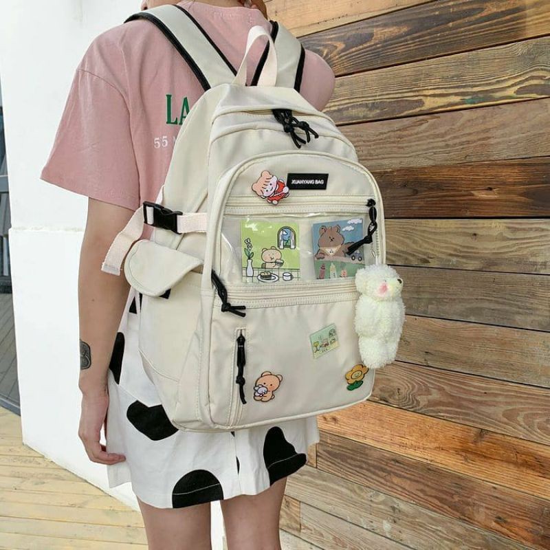 balo ulzzang đi học, balo nữ trong suốt xuayang