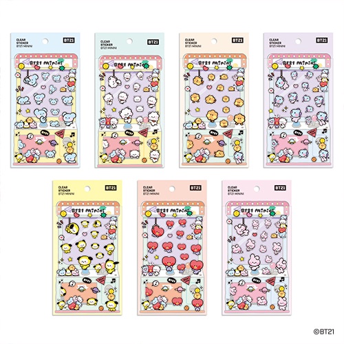MONOPOLY LINE FRIENDS BT21 MININI CLEAR STICKER HÌNH DÁN BT21 MININI