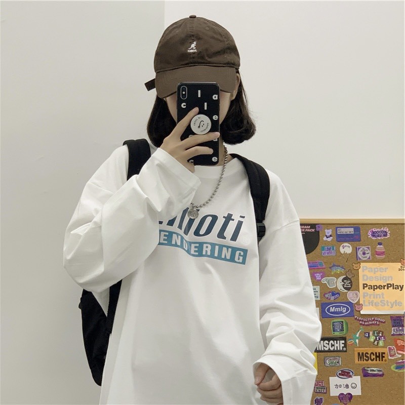 Áo thun tay dài form rộng Eliioti NEKO.SG, Áo thun Streetwear Ulzzang SWT10